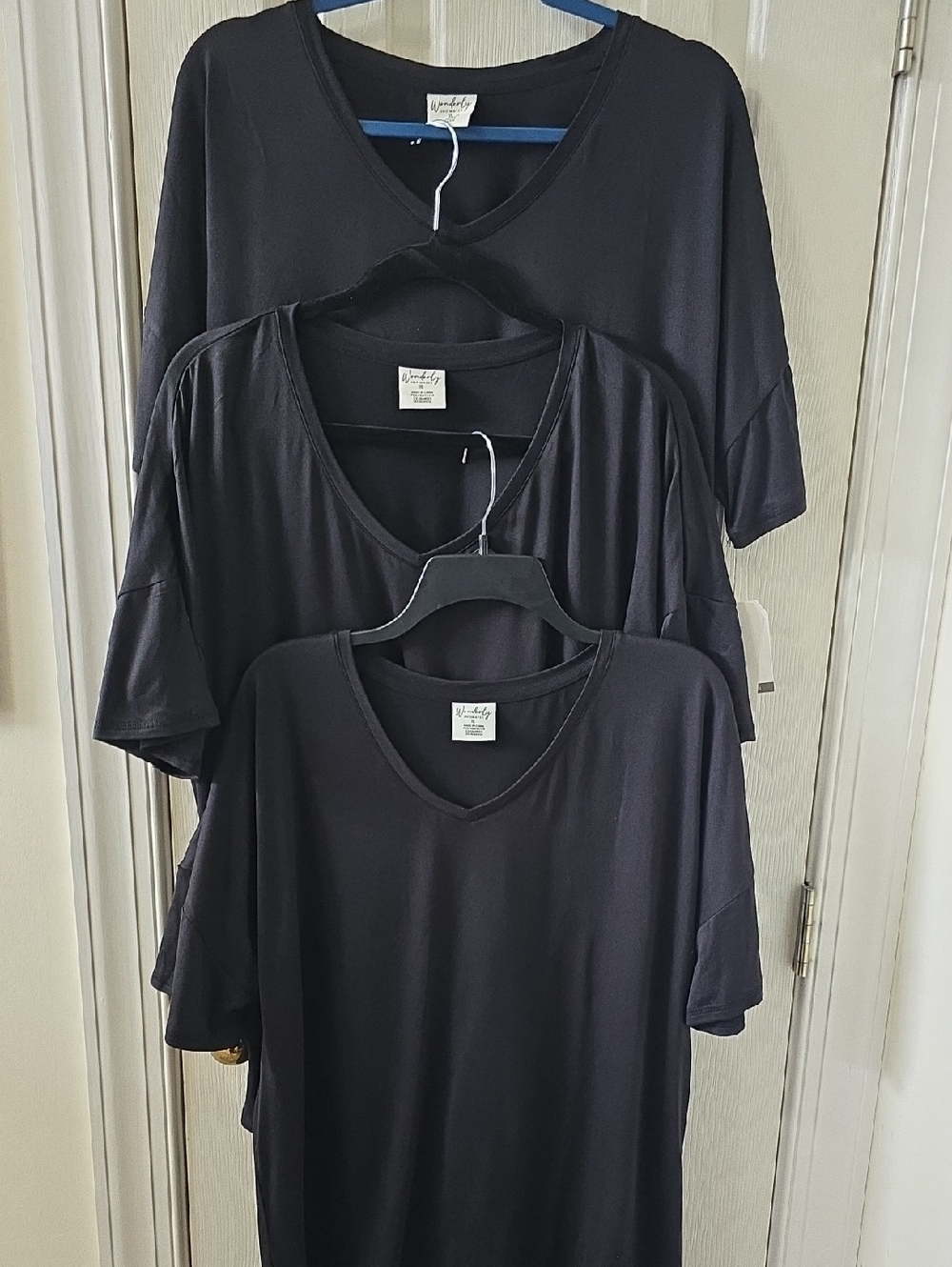 WONDERLY WOMEN'S BLACK SHORT SLEEVES SLEEP TEE-SHIRT BUNDLE OF 3 ALL SIZE XL
